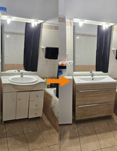 Remplacement du robinet et de la vasque dans une salle de bains