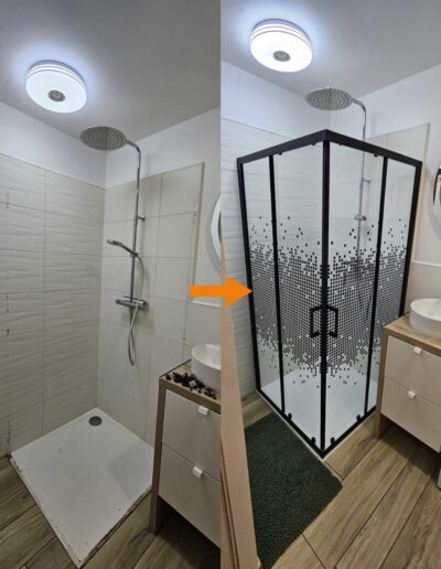 Dépose et installation d’une paroi de douche d’angle